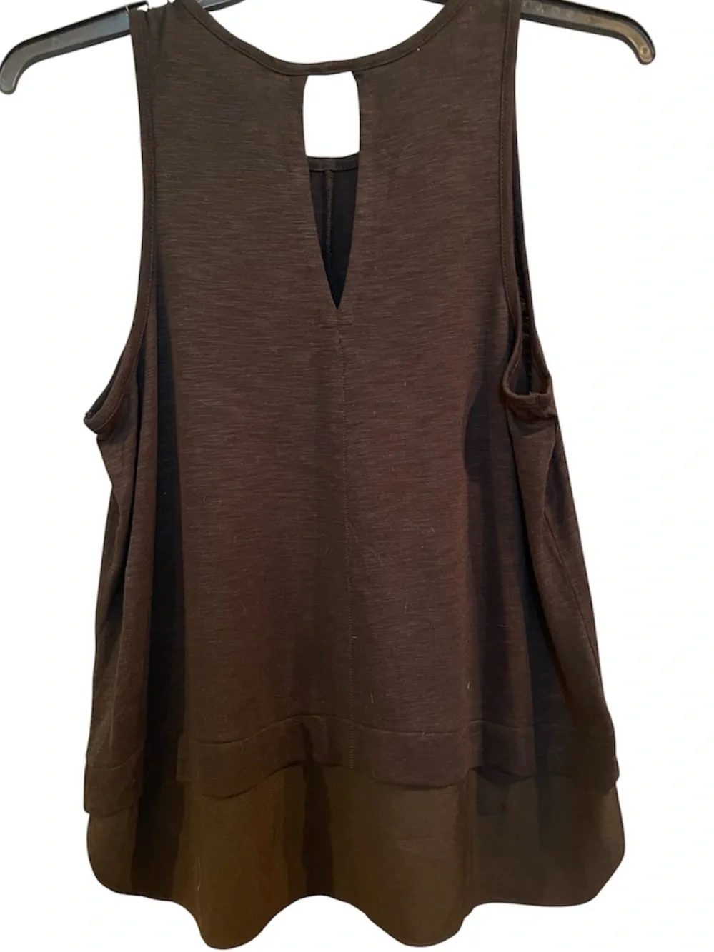 J. Crew Black Layered-Hem Sleeveless Tank medium M